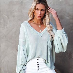 Vici Capitol Reef V Neck Knit Pocket Top